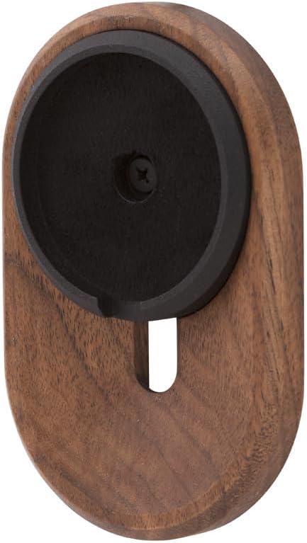 Oakywood - Phone & Iphone Wall Mount – Handcrafted Wooden Mobile Phone Stand & Holder – Compatible with Magsafe Charger & Iphone 12–16 Models – 8X12.3X1.5Cm/3.2X4.8X0.6’ – Walnut - Serious Techies