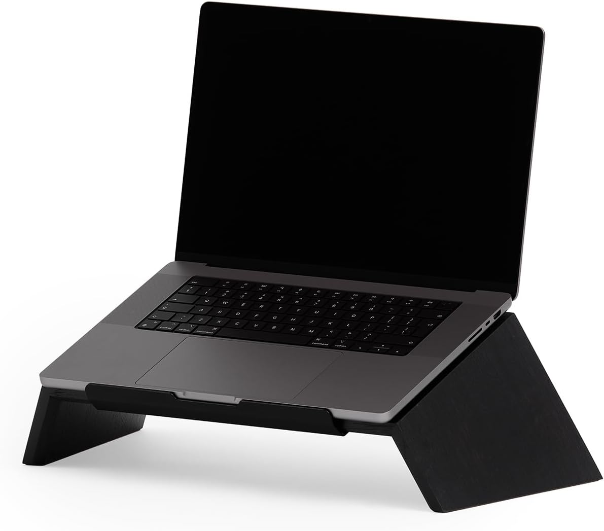 Oakywood - Walnut Wooden Slanted Laptop Stand - Ergonomic Desk Laptop Riser & Holder - 50X25X15Cm - Fits 15-16 Inch Laptops - Serious Techies