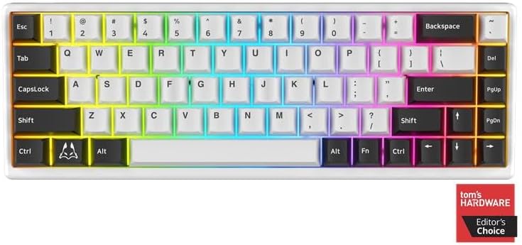 ARBITER - Polar 65 - CNC Magnetic Gaming Keyboard W Rapid Trigger, Hall Effect Switches, CNC Aluminum Frame, Rapid Key, 65% Compact, Bright RGB, Dual-Shot PBT Keycaps - White Panda - Serious Techies