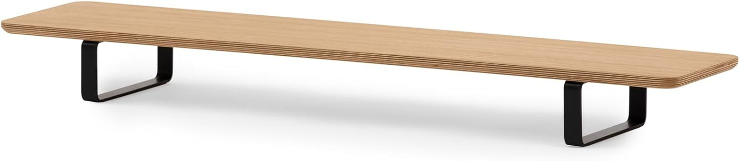 Oakywood - Dual Monitor Stand - Handmade in EU - Natural Wood Monitor Stand Riser - Laptop Accessories – 220 Lbs (100 Kg) Capacity - 41.3"X9" (105X23 Cm) – 100% Natural Walnut Wood - Serious Techies
