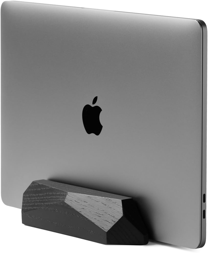 Oakywood - Vertical Laptop Stand Wood - Adjustable Wooden Dock for Desk, Compatible with All Macbook Pro, Macbook Air, Ipad, Handmade Walnut Oak Wood, Computer Stand, Laptop Holder - Serious Techies