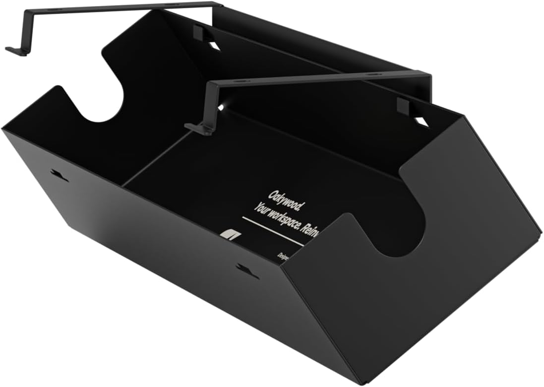 Oakywood - Underdesk Cable Management - Cable Duct Black for Desk, Table, Standing Desk - Hinged, Made of Metal - 15.5 X 100 X 10 Cm - White - Serious Techies