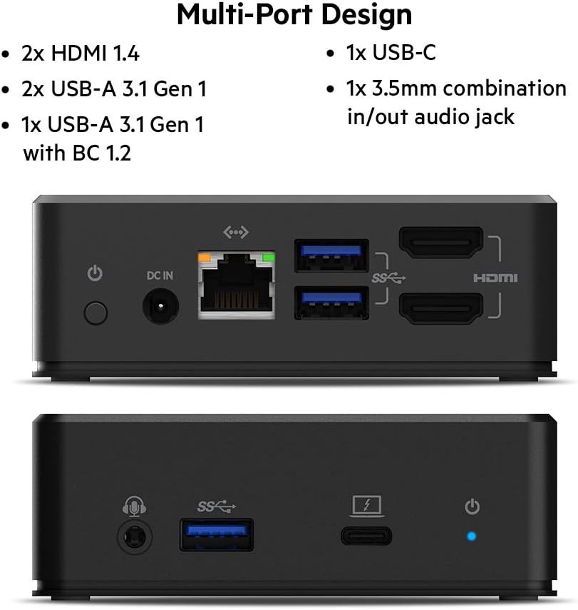 Belkin - USB-C Dual Display Docking Station - Type-C, USB 3.2 Gen 1, Black - Serious Techies