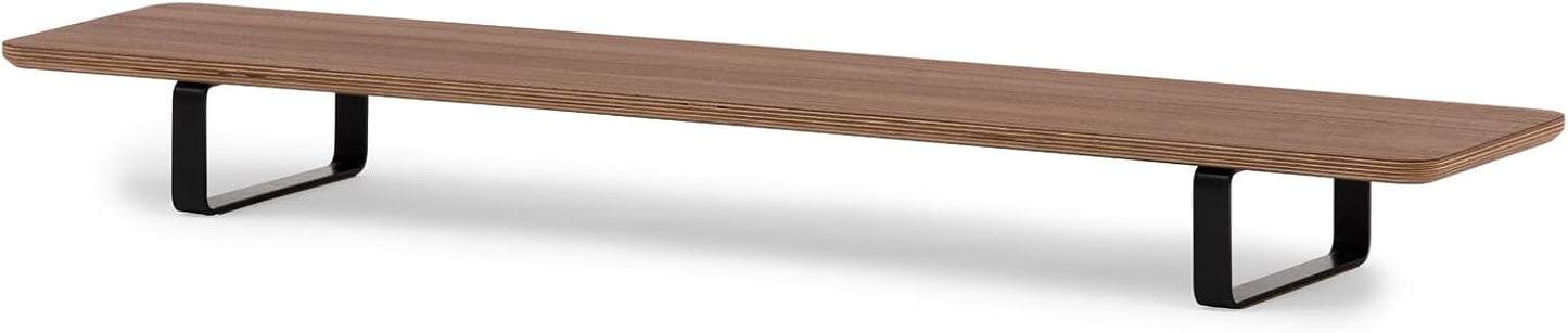 Oakywood - Dual Monitor Stand - Handmade in EU - Natural Wood Monitor Stand Riser - Laptop Accessories – 220 Lbs (100 Kg) Capacity - 41.3"X9" (105X23 Cm) – 100% Natural Walnut Wood - Serious Techies