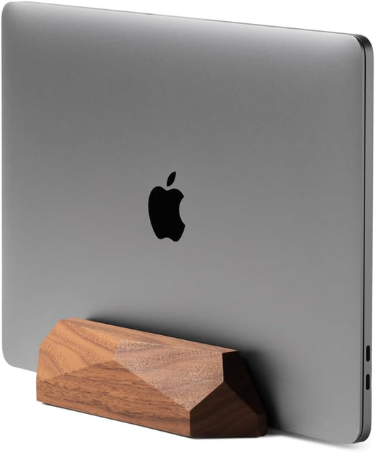 Oakywood - Vertical Laptop Stand Wood - Adjustable Wooden Dock for Desk, Compatible with All Macbook Pro, Macbook Air, Ipad, Handmade Walnut Oak Wood, Computer Stand, Laptop Holder - Serious Techies