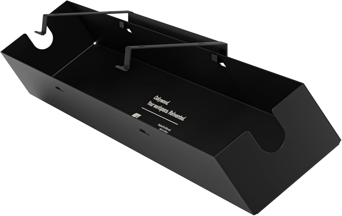 Oakywood - Underdesk Cable Management - Cable Duct Black for Desk, Table, Standing Desk - Hinged, Made of Metal - 15.5 X 100 X 10 Cm - White - Serious Techies