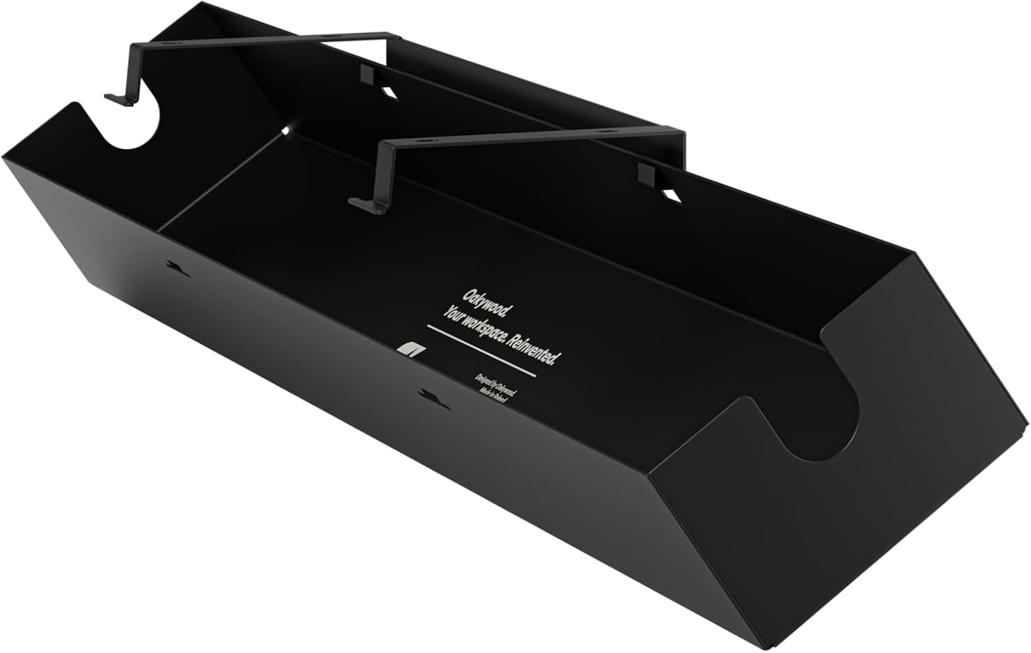Oakywood - Underdesk Cable Management - Cable Duct Black for Desk, Table, Standing Desk - Hinged, Made of Metal - 15.5 X 100 X 10 Cm - White - Serious Techies
