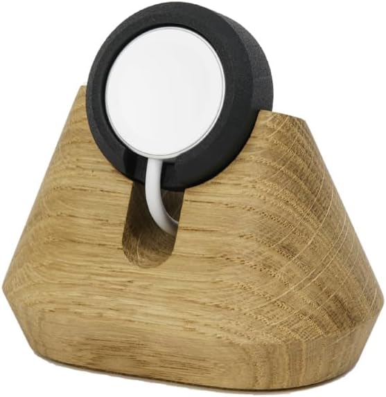 Oakywood - Watch Charger Stand – Charging Docking Station - Natural Wood – Magnetic Handle - Compatible with Magsafe Charger & All Apple Watch Models – 5.3X7.5X8.2Cm/2.1X3X3.2’ – Walnut - Serious Techies
