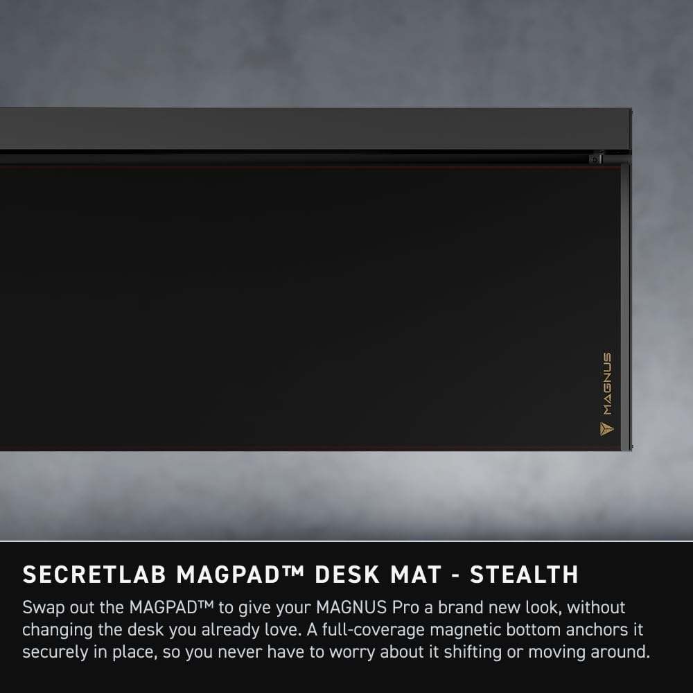 Secretlab - Magnus Pro with Stealth MAGPAD Desk Mat | Ergonomic Electric Standing Desk with Magnetic Cable Management | Integrated Power Supply Column | Built-In Cable Management Tray - Serious Techies