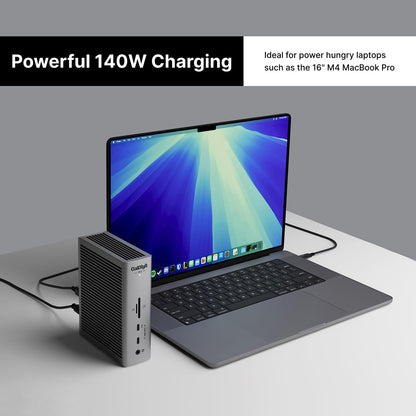 Caldigit -TS5 Thunderbolt 5 Dock - 15 Port, 140W Dedicated Host Charging, 80Gb/S Thunderbolt 5 X4, USB-C 10Gb/S X3, USB-A X2, 2.5Gbe, Dual 8K@60Hz, SD & Microsd UHS-II, 1M Braided Cable, 240W PSU - Serious Techies