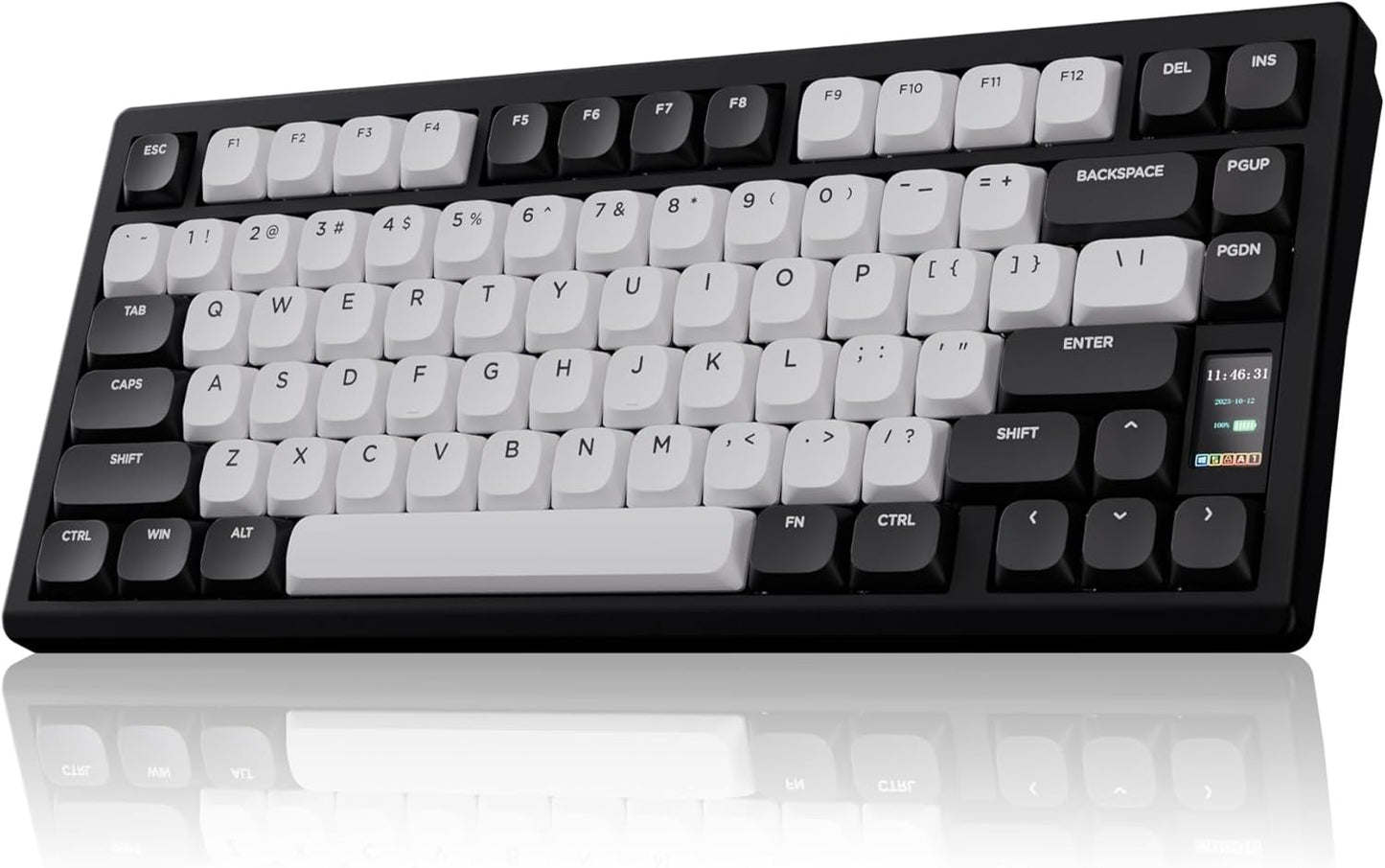 Chilkey - ND75 LP Low Profile Aluminum Mechanical Keyboard, 75 Percent Wireless Gaming Keyboard W/Screen, Tri-Mode, Quick Disassembly, RGB Backlit Key Board for Laptop Office PC (Black) - Serious Techies