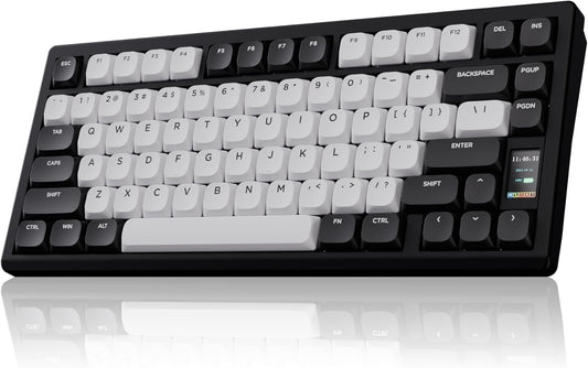 Chilkey - ND75 LP Low Profile Aluminum Mechanical Keyboard, 75 Percent Wireless Gaming Keyboard W/Screen, Tri-Mode, Quick Disassembly, RGB Backlit Key Board for Laptop Office PC (Black) - Serious Techies