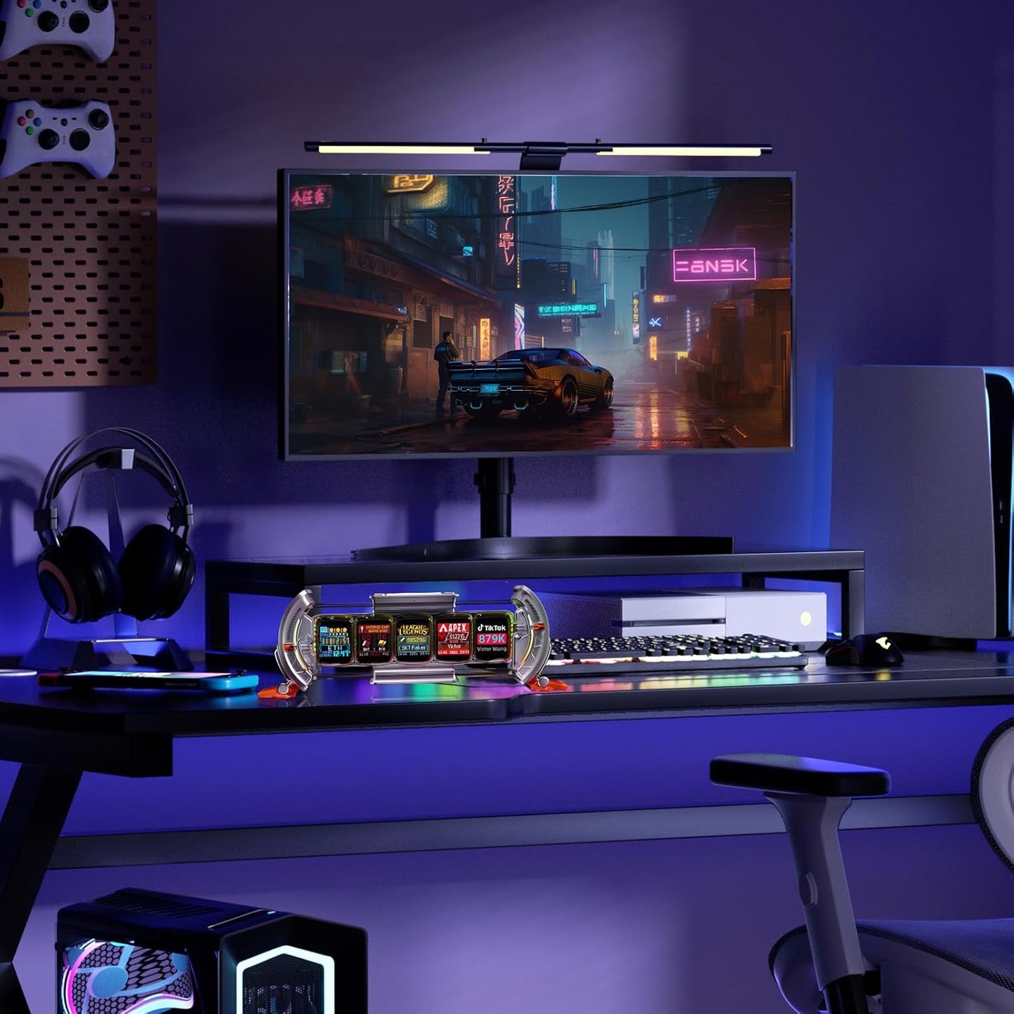 Divoom - Times Gate - Cyberpunk Gaming Setup Digital Alarm Clock, Smart APP, Wifi Connect, RGB LED Display, Personalized Financial & Bitcoin Dashboard, Pixel Art for Gaming Room & Office Decor, Silver - Serious Techies