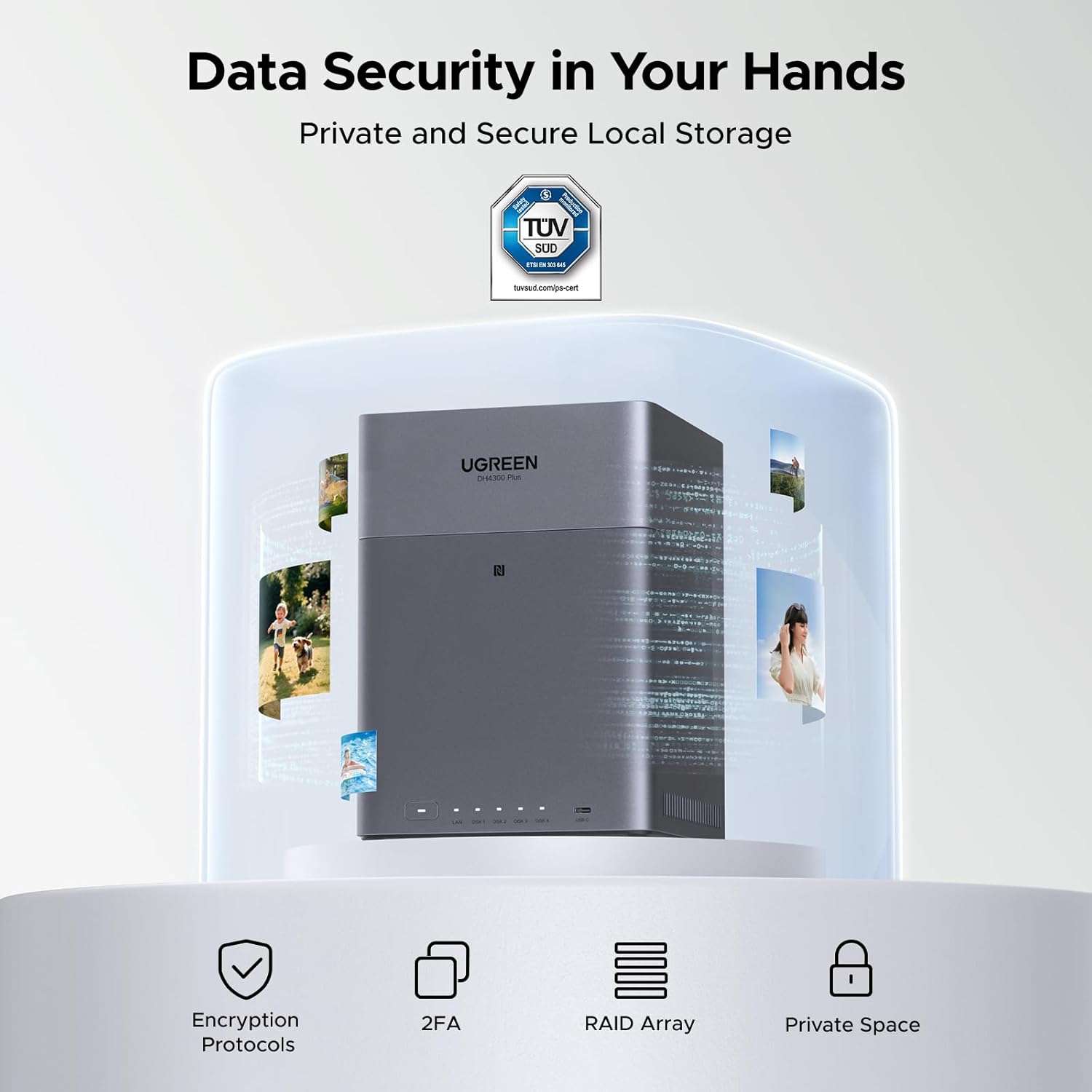 UGREEN - Nasync DH4300 plus 4-Bay Desktop NAS, Support Capacity 120TB (Diskless), Remote Access, AI Photo Album, Beginner Friendly System, 8GB LPDDR4X RAM, 2.5Gbe, 4K HDMI, Network Attached Storage - Serious Techies