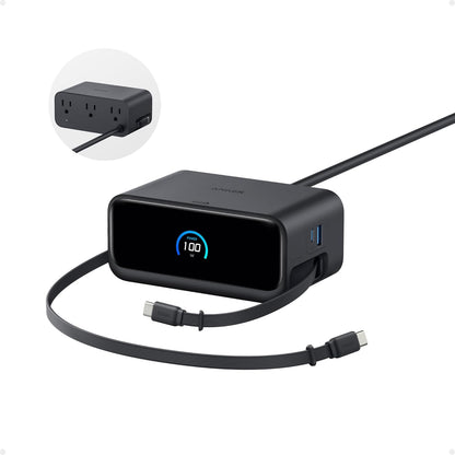 Anker - Nano Charging Station, 7-In-1 USB-C Power Strip for Iphone 16, 2.3 Ft  Instacord Retractable Cable, 3 USB-C, 1 USB-A, 3 AC, 100W Desktop Fast Charging for Macbook, Home, Office(Non-Battery) - Serious Techies