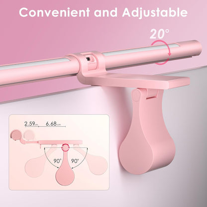 Quntis - Pink Monitor Light Bar with Remote, Eye-Care No Glare, Space Saving Computer Desk Lamp as Gifts for Girls, Stepless Dimming, Modern Aesthetic Desk Light Bar for Home Office Gaming Reading - Serious Techies
