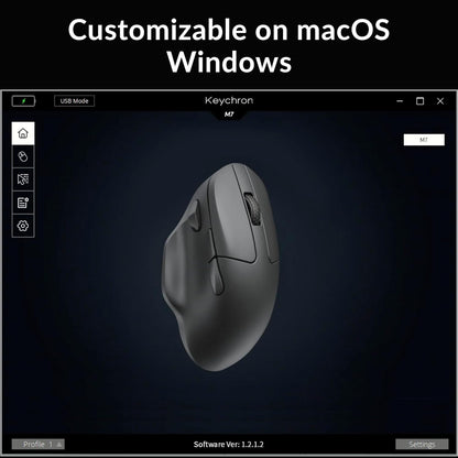Keychron - M7 Wireless Computer Mouse, 26K DPI Optical Computer Mouse, 2.4 Ghz/Bluetooth/Wired with Macro Button 63G Lightweight Ergonomic, up to 70 Hours Worktime for Laptop Macos/Windows - Black - Serious Techies