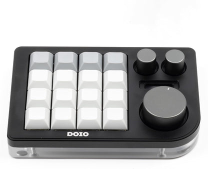 KEEBMONKEY - Megalodon Triple Knob Macro Pad Programmable Designer Mini Keyboard 16 Keys (Black) - Serious Techies