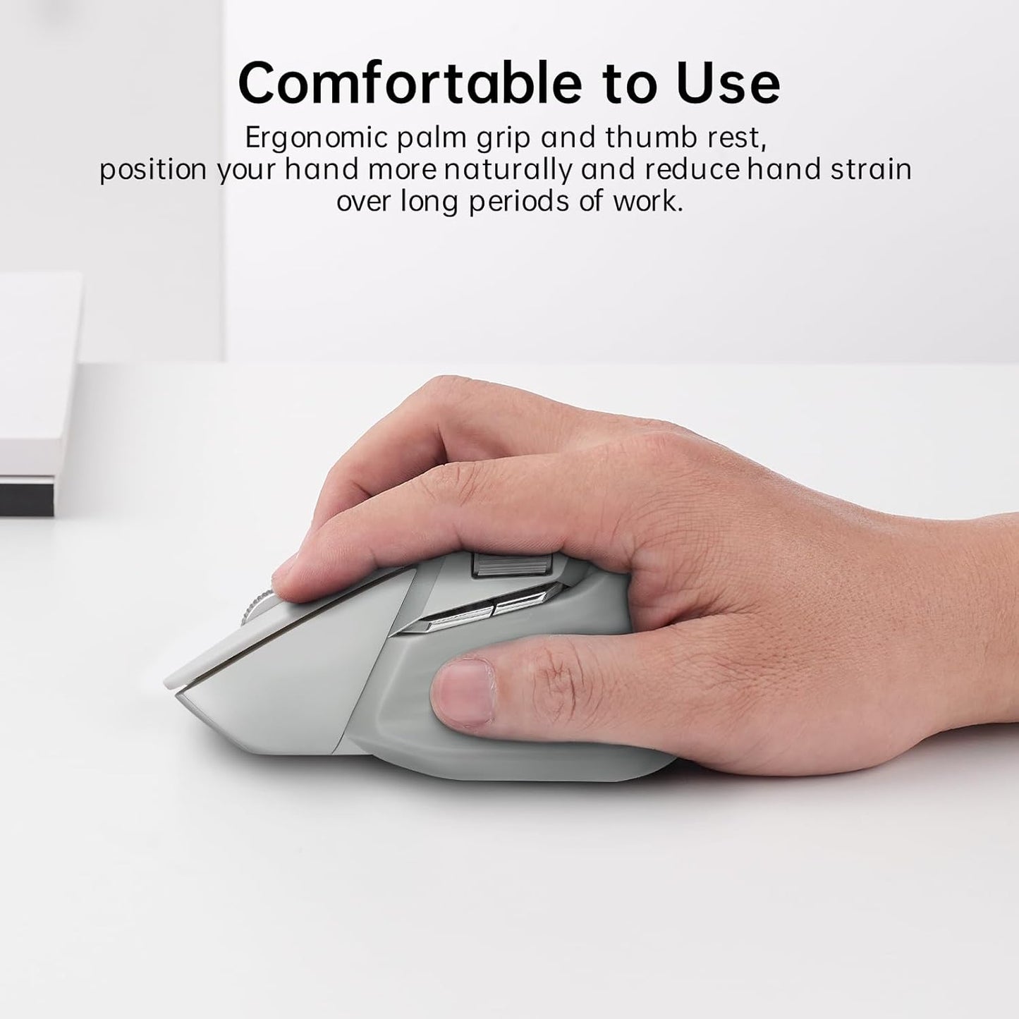Rapoo - MT760 Multi-Device Wireless Mouse, Bluetooth 5.0 and 2.4G Multi-Mode Connection, up to 4 Devices, 11 Programmable Buttons, 4K DPI, 90 Days Battery Life, PC, Light Grey - Serious Techies