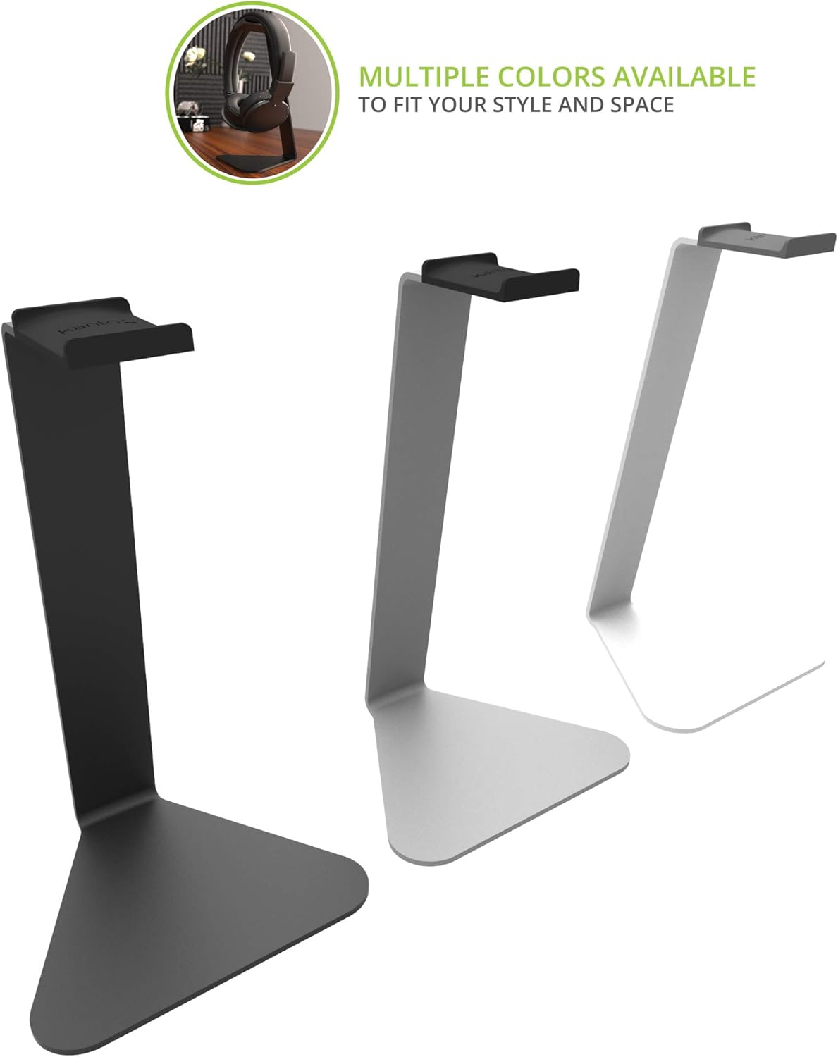 H1 Universal Headphone Stand with Curved Silicone Padding | Black