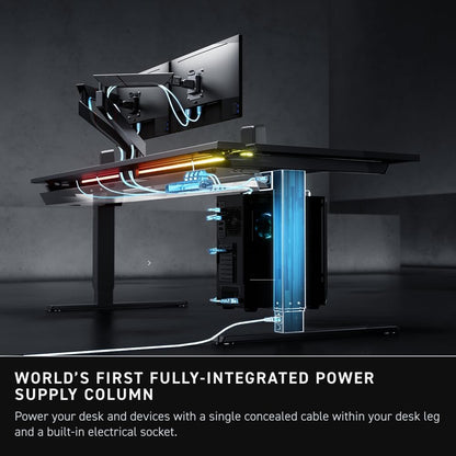 Secretlab - Magnus Pro with Stealth MAGPAD Desk Mat | Ergonomic Electric Standing Desk with Magnetic Cable Management | Integrated Power Supply Column | Built-In Cable Management Tray - Serious Techies