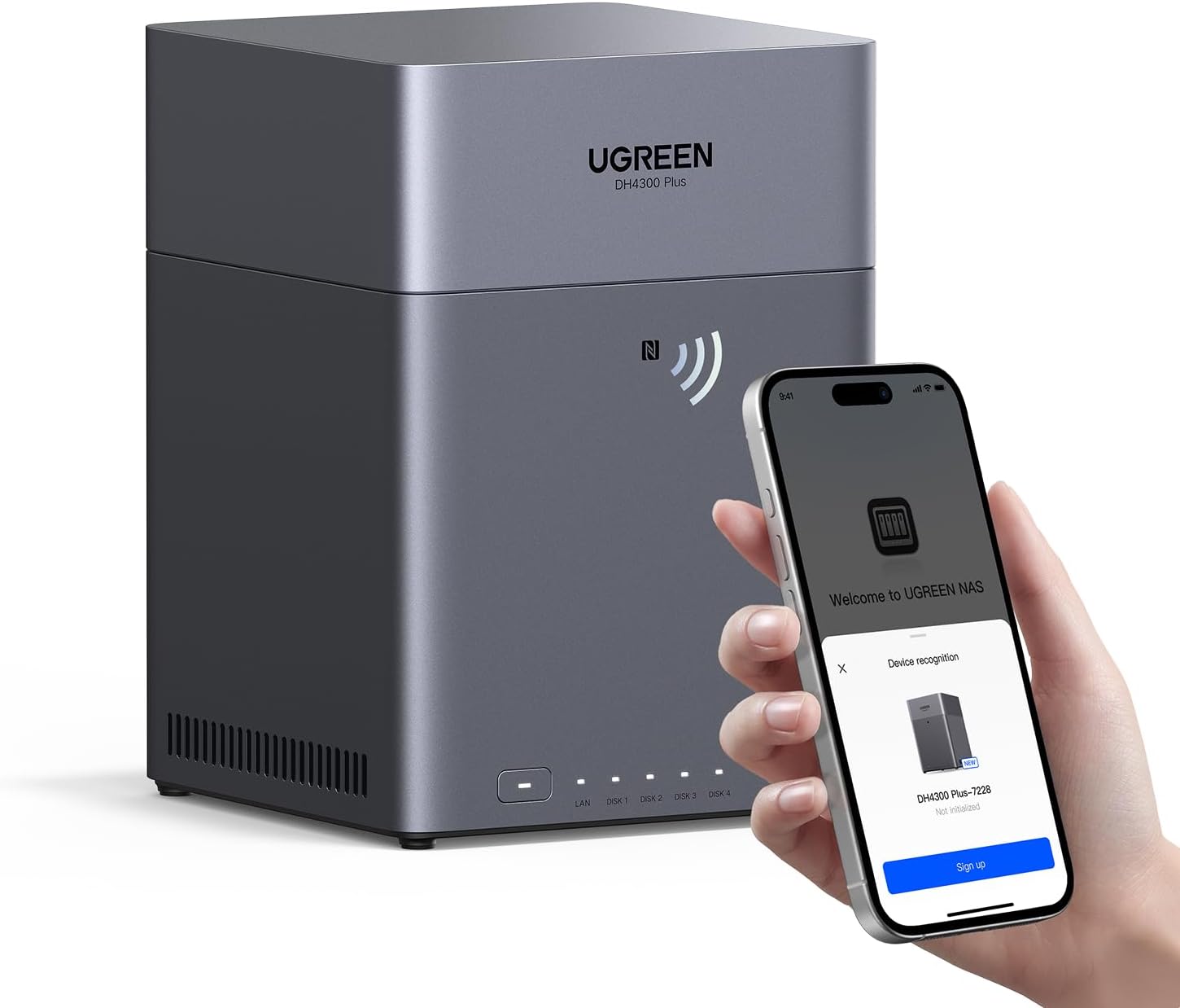 UGREEN - Nasync DH4300 plus 4-Bay Desktop NAS, Support Capacity 120TB (Diskless), Remote Access, AI Photo Album, Beginner Friendly System, 8GB LPDDR4X RAM, 2.5Gbe, 4K HDMI, Network Attached Storage - Serious Techies