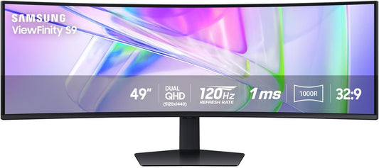 Samsung - 49” Business Curved Ultrawide Dual QHD Computer Monitor, USB-C, Displayport, HDMI, 120Hz, VESA Displayhdr 400, Built-In Speakers, Height Adjustable Stand, Eye Care, LS49C954UANXZA, 2024 - Serious Techies
