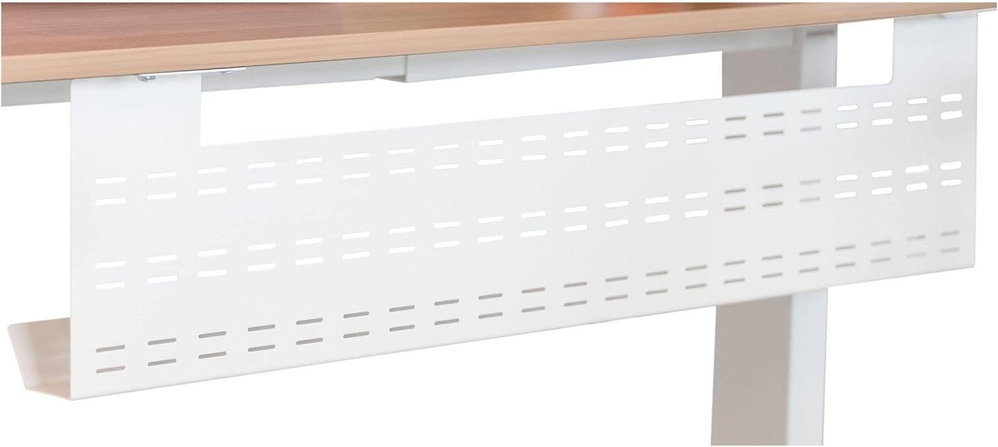 Stand Up Desk Store - Under Desk Cable Management Tray Horizontal Computer Cord Raceway and Modesty Panel (White, 39") - Serious Techies
