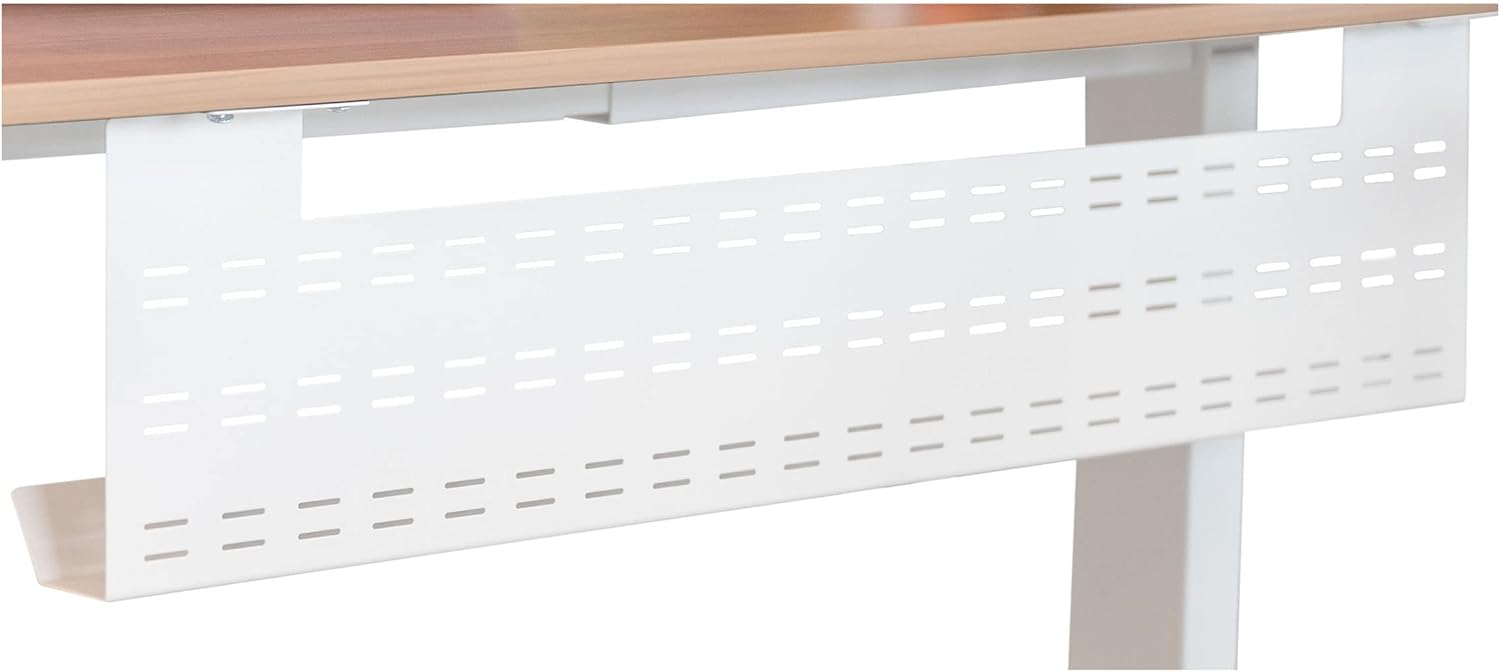 Stand Up Desk Store - Under Desk Cable Management Tray Horizontal Computer Cord Raceway and Modesty Panel (White, 39") - Serious Techies