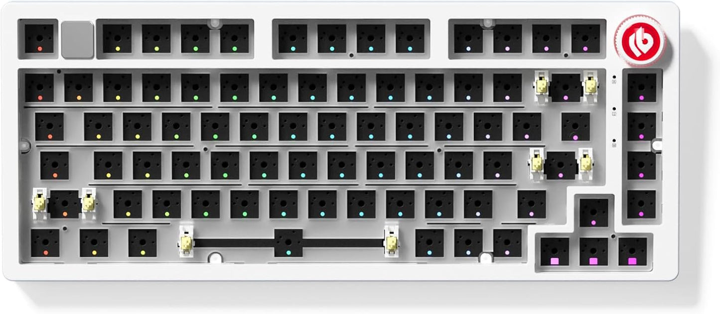 LEOBOG - Hi75C Upgraded Wired Mechanical Keyboard Kit – Aluminum Alloy Gasket Mount 75% Barebones DIY Base with Hot Swap, RGB Backlighting & Volume Knob – Enhanced Custom Gaming Keyboard Build - Serious Techies