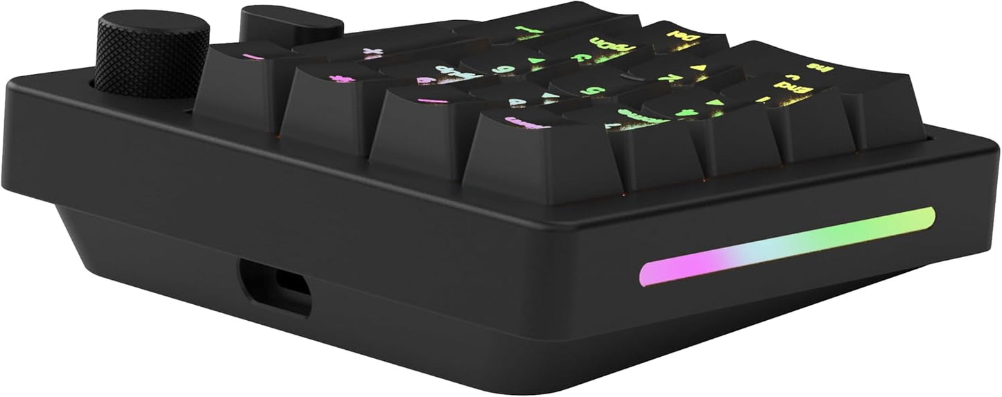 Glorious - GMMK Macro Pad - Black Mechanical Numpad - 10 Key USB Keypad - Hotswap, Programmable Volume Knob, RGB Backlit, Wired & Wireless Bluetooth- Gaming Keyboard Number Pad - Serious Techies