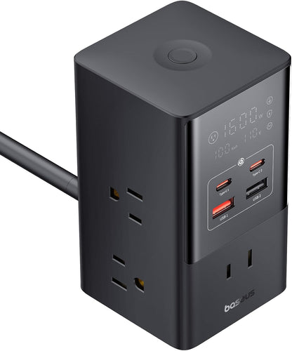 Baseus - 10-In-1 USB C Charging Station, 35W Powercombo Fast Charging Power Strip with 6AC+2U+2C USB, USB C Charging Station for Desktop Accessories, Macbook, Tablets in Office, Home and Dorm