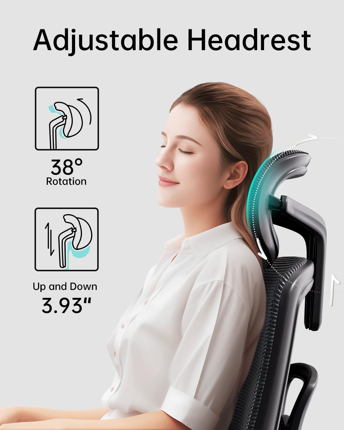 Ergonomic Office Chair with 3D Adjustable Armrests, Adjustable Lumbar Support High Back for Computer Chair, Big and Tall Mesh Office Chair, Home Office Desk Chairs Black