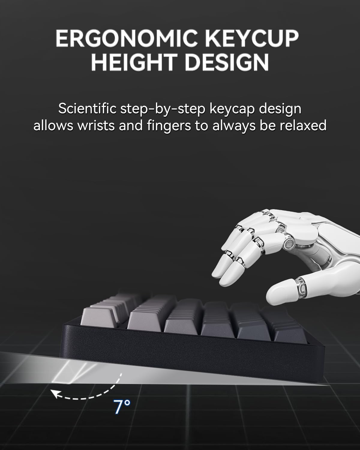 LEOBOG - HI75C Pro Mechanical Keyboard, 75% Hot Swappable Gaming Keyboard with Five-Layer Knob, Bluetooth/2.4Ghz/Usb-C Wireless Keyboards for Windows/Mac/Ios/Android - Reaper Switch, Grey - Serious Techies