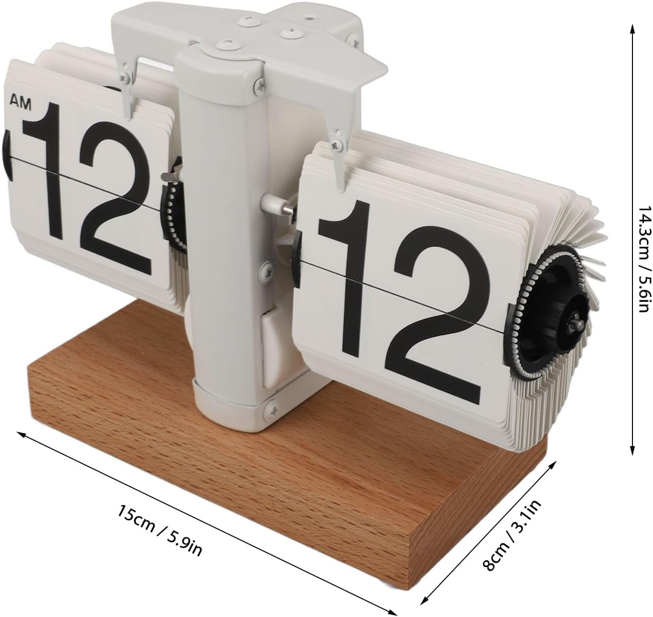 Retro Digital Flip down Clocks, Auto Flip Clock Table Clocks, Flip Clock Vintage Desk Clock for Any Environment from Home to Office(White Page)