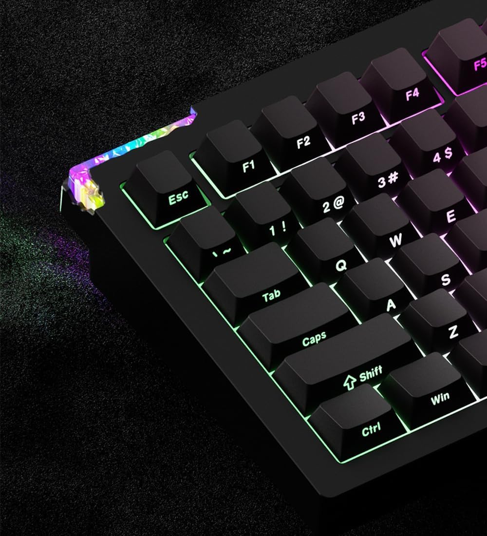 Weikav - Glacier Stars75S, Wireless/Wired, Detachable USB-C, Hot Swappable, CNC Aluminum Case, RGB Lighting, Pre-Built Mechanical Keyboard (Black Anodizing, Standard Cable) - Serious Techies