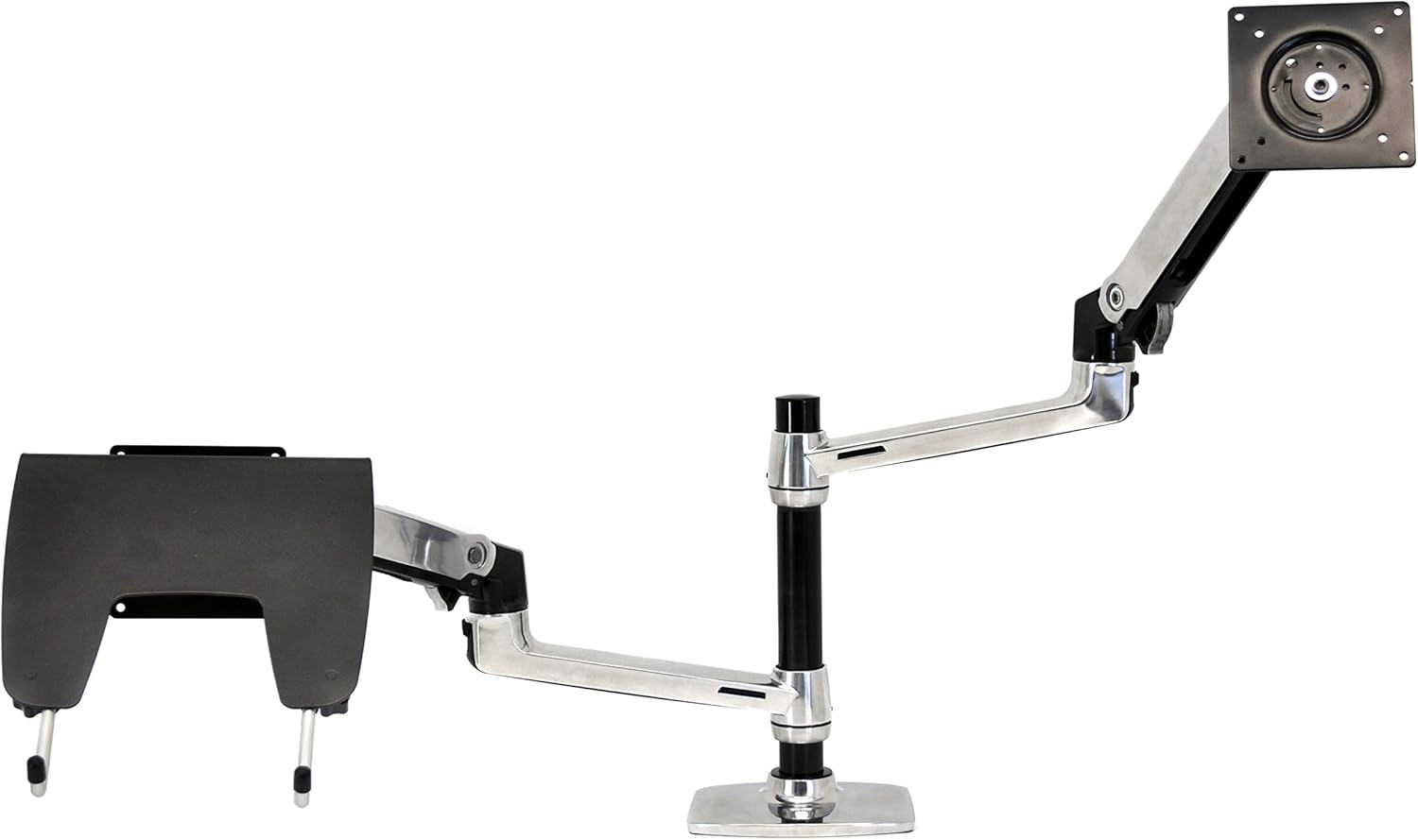 Ergotron – LX Vertical Stacking Dual Monitor Arm, VESA Desk Mount – for 2 Monitors up to 24 Inches, 7 to 20 Lbs Each – Polished Aluminum - Serious Techies