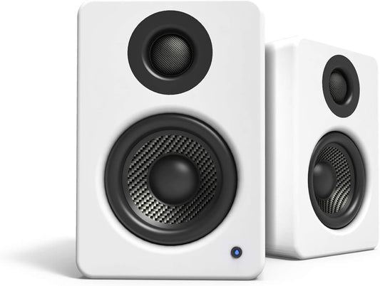 Kanto - YU2MW PC Gaming Desktop Speakers | 3" Composite Drivers | 3/4" Silk Dome Tweeter | Class D Amplifier | 100 Watts | Built-In USB DAC | Subwoofer Output | Pair | Matte White - Serious Techies
