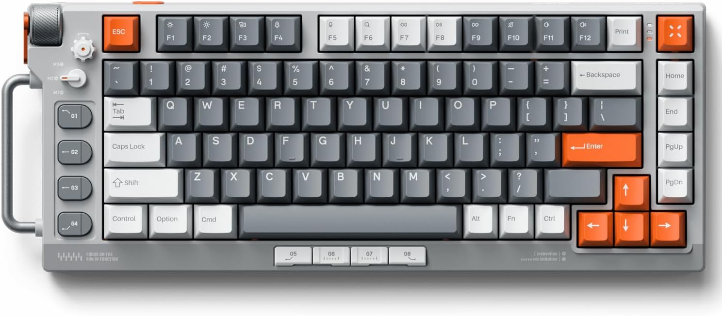 Nuphy - Field75 HE Rapid Trigger Wired Magnetic Keyboard,83 Keys,Pbt Keycaps,Hot-Swap RGB Backlit Gaming Keyboard, 75% Layout Hall Effect Keyboard with Knob,8K Hz Polling Rate-Magnetic White Switch - Serious Techies