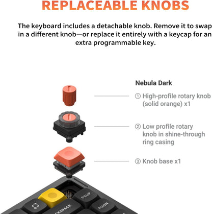 Nuphy - Air75 V3 Hot Swappable Wireless Mechanical Keyboard, 84 Keys 75% Custom Low Profile Keyboard with Knob, RGB Backlit, Gasket Mounted, Support Bluetooth/2.4Ghz/Usb-C,Blakc-Brown Nano - Serious Techies
