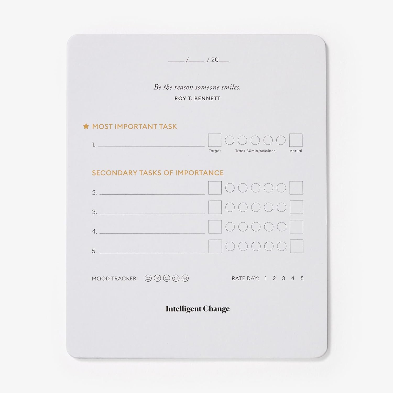 Intelligent Change - Productivity Planner Cards with Display Stand, Compact Desk-Friendly Daily Prioritization Cards, Inspirational Quotes, Dual-Purpose Design for Daily Organization and Notes - Serious Techies