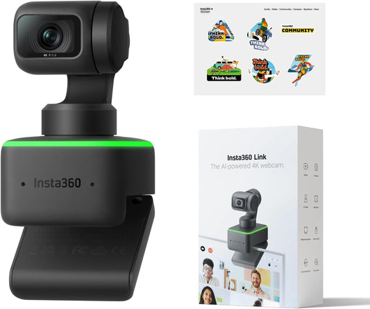 Insta360 - Link Official Sticker Kit - PTZ 4K Webcam with 1/2" Sensor, AI Tracking, Gesture Control, HDR, Noise-Canceling Microphones, Specialized Modes, Webcam, Live Streaming, Zoom Certified - Serious Techies