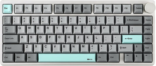 KiiBoom - Moonshadow V2 75% Wireless Aluminum Gaming Keyboard, QMK&VIA Programmable, Bt5.0/2.4Ghz/Usb-C, Hot-Swappable Creamy Mechanical Keyboard with FR4 Plate, Knob, 4000Mah Battery (Silver) - Serious Techies