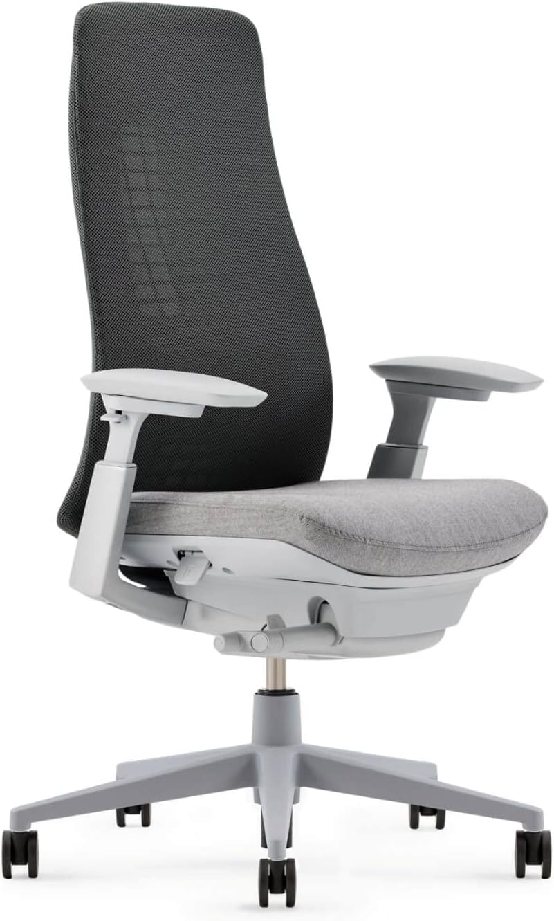 Haworth - Fern Office Chair – Ergonomic and Stylish Desk Chair with Breathable Mesh Finish - without Lumbar Support (River Rock) - Serious Techies