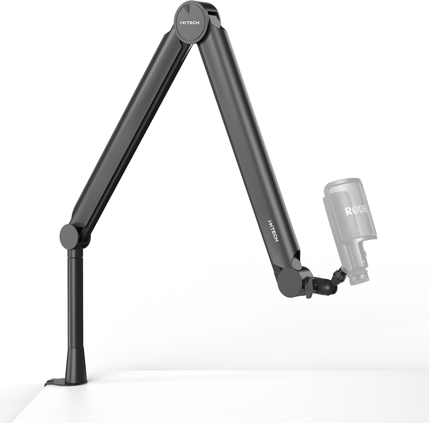 IXTECH - Mic Arm White Premium Boom Arm 360° Rotatable Microphone Arm Stand with Desk Mount Fully Adjustable Sturdy and Universal VALIANT WHITE Model - Serious Techies