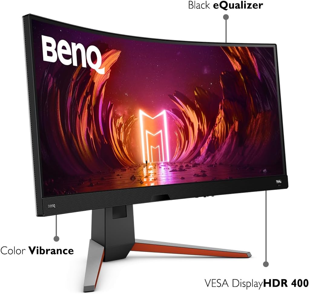 BenQ -  MOBIUZ EX3410R Curved Gaming Monitor 34" 2K 1440P 144Hz 1Ms W/Remote | Hdri | 1000R | Color Optimizer | Freesync Premium Pro | Eye-Care | Height, Swivel & Tilt | 2.1Ch W/ 5W Sub | USB Hub - Serious Techies