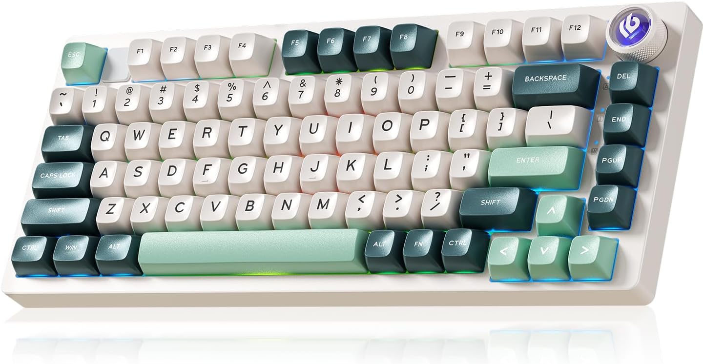 LEOBOG - HI75C Pro Mechanical Keyboard, 75% Hot Swappable Gaming Keyboard with Five-Layer Knob, Bluetooth/2.4Ghz/Usb-C Wireless Keyboards for Windows/Mac/Ios/Android - Reaper Switch, Grey - Serious Techies