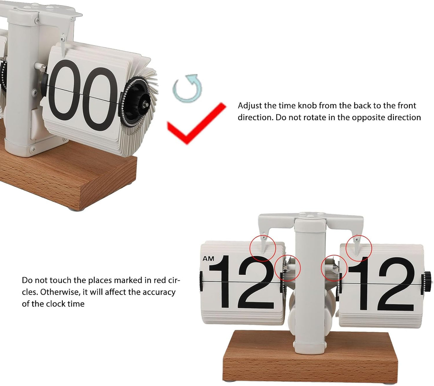 Retro Digital Flip down Clocks, Auto Flip Clock Table Clocks, Flip Clock Vintage Desk Clock for Any Environment from Home to Office(White Page)