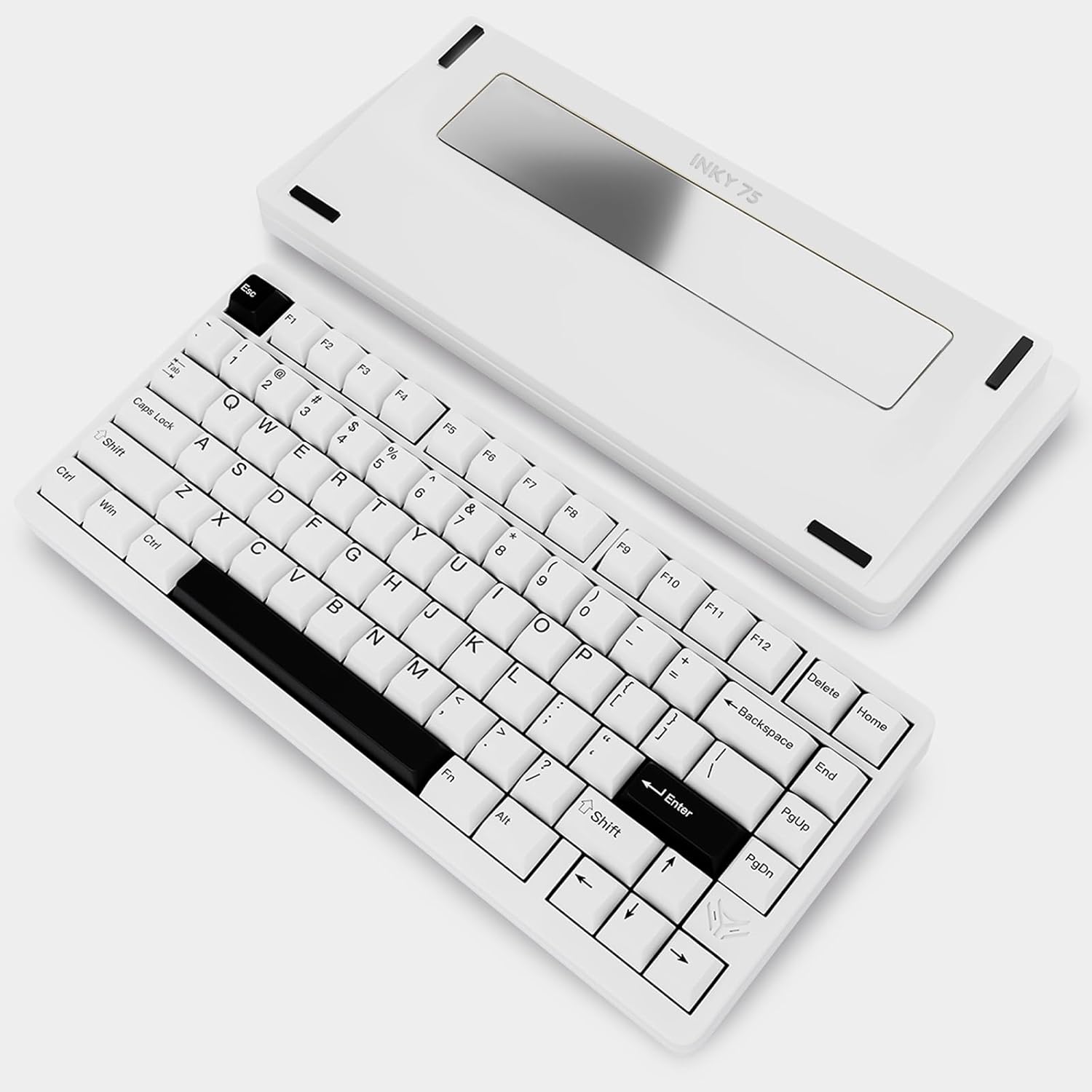 ELECFOX - MK INKY75 Mechanical Keyboard with Full Aluminum Wireless Mechanical Gaming Keyboard, 75% Layout Mechanical Key Board Bt/2.4G/Usb-C,Hot Swappable, Creamy Sounding, 75 Keys (Almost White) - Serious Techies