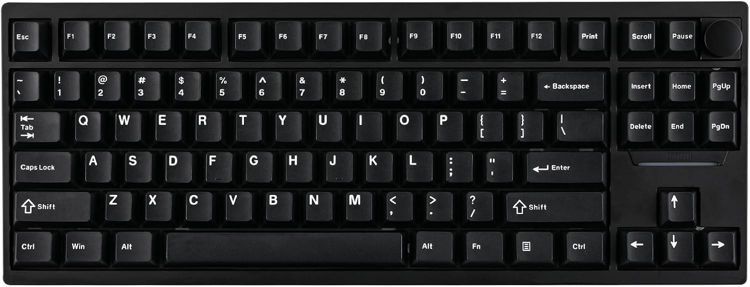 EPOMAKER - P87 TKL Aluminum Wireless Gaming Keyboard, QMK/VIA Programmable, 87% Bluetooth/2.4Ghz/Usb-C, with CNC Metal Knob and RGB Backlight (Black, Wisteria Tactile Switch) - Serious Techies